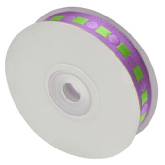 Boyacá Cinta de cuadros lila con verde 5/8"10yds oferta