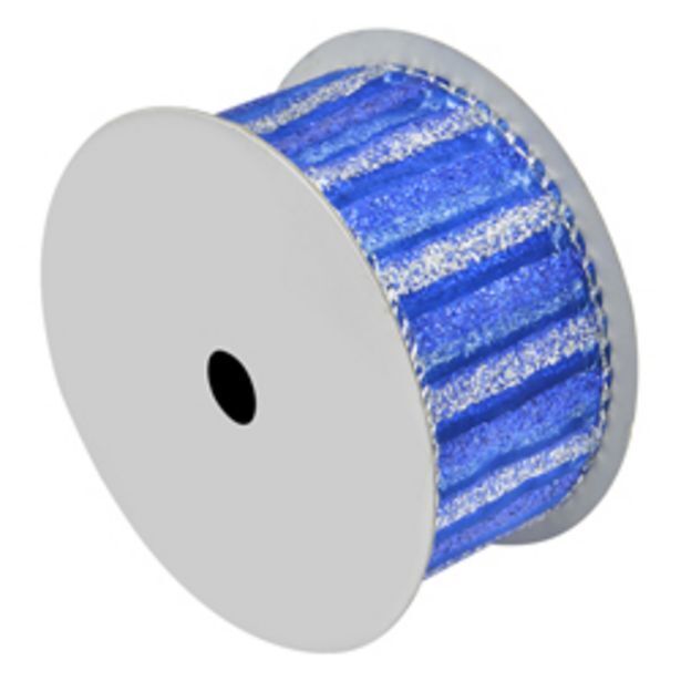 Boyacá Cinta navideña  azul plateado  10yds oferta