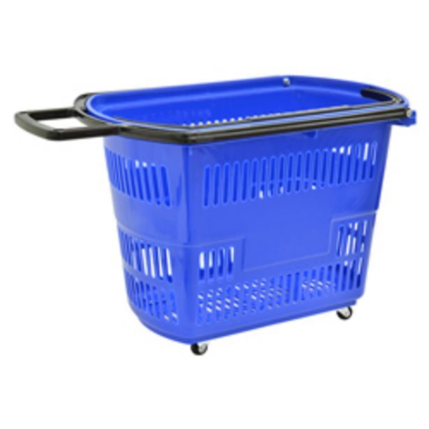 Boyacá Cesto plástico azul con garrucha oferta