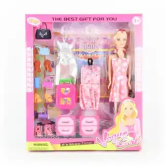 Juguetón Muñeca tipo barbie + ropa y zapatos oferta