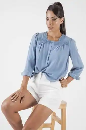 Blusa unicolor manga larga h&co