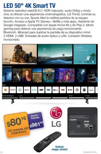 TVentas LG LED 50" 4K Smart TV oferta