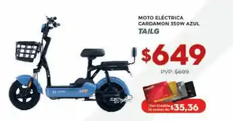 Tia Moto eléctrica cardamon 350 w azul oferta