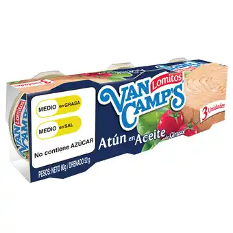 Tia Atún lomitos en aceite Van Camps 80 g 3 uni oferta