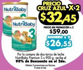 Farmacias Cruz Azul NutriBaby Premium 2 x 900g oferta
