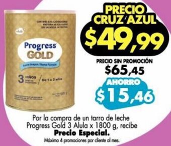 Farmacias Cruz Azul Progress Gold 3 Alula x 1800g oferta