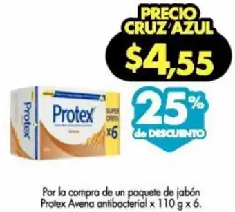 Farmacias Cruz Azul Protex Avena Antibacterial 6 x 110g oferta
