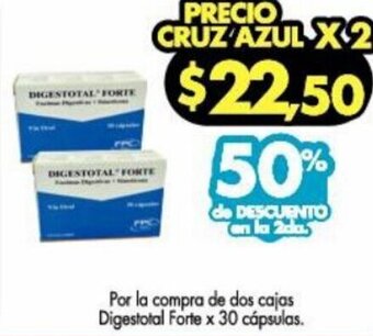 Farmacias Cruz Azul Digestotal Forte 30 Cápsulas oferta