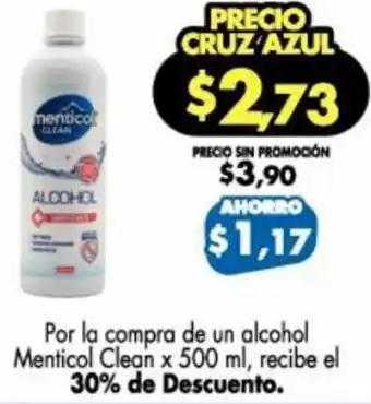 Farmacias Cruz Azul Menticol Clean 500ml oferta