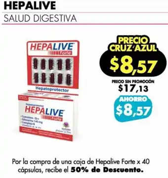 Farmacias Cruz Azul Hepalive Forte 40 Cápsulas oferta
