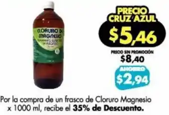 Farmacias Cruz Azul Cloruro Magnesio 1000ml oferta
