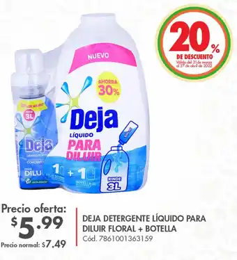 Supermaxi Deja Detergente Líquido para Diluir Floral +Botella oferta