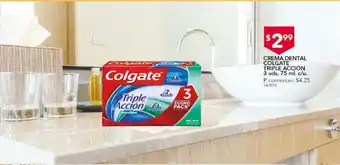 Tia Crema dental colgate triple accion 75 ml 3 uni oferta
