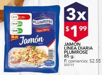 Tia Jamón línea diaria plumrose 85g x3 oferta
