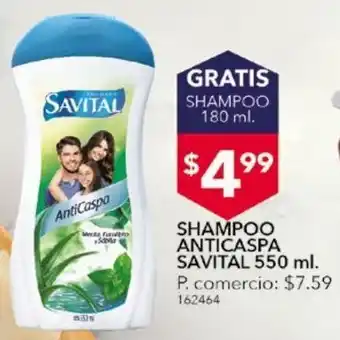 Tia Shampoo anticaspa menta eucalipto y sábila savital 550 ml oferta