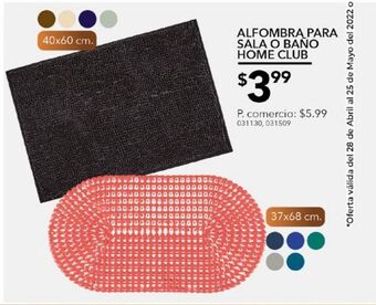 Tia Alfombra para sala o baño home club oferta