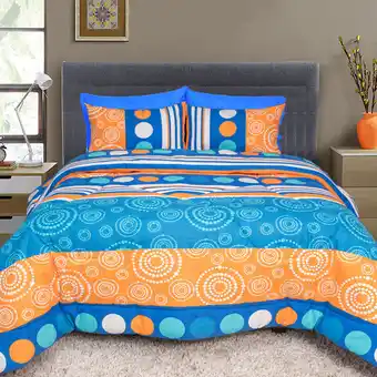 Tia Cobertor para cama 2 1/2 plzs 3 pzas Luca Seville Lineas Y Circulo oferta