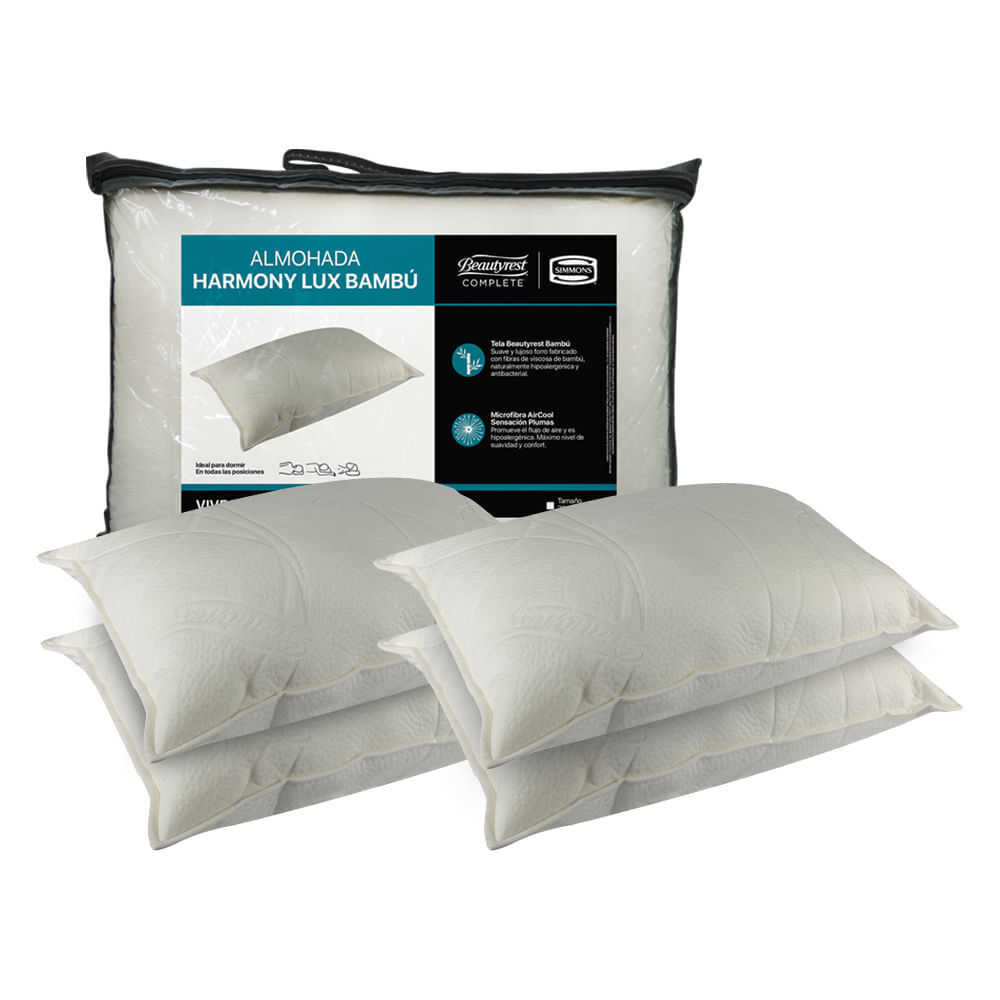 Tia Set Almohadas Lux Simmons Beautyrest Harmony 4 uni oferta