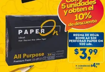 Tia Resma de hoja bond a4 sin perforar paper on 500 uds. oferta