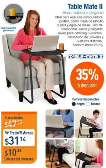 TVentas Table Mate II Mesa Multiusos Plegable oferta