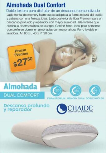 TVentas Chaide Almohada Dual Comfort oferta