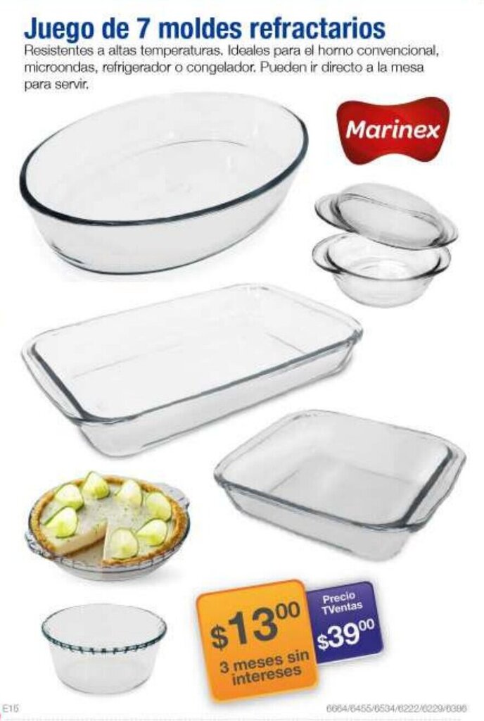 TVentas Marinex Juego de 7 Moldes Refractarios oferta