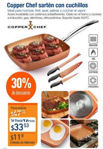 TVentas Copper Chef Sartén con Cuchillos oferta