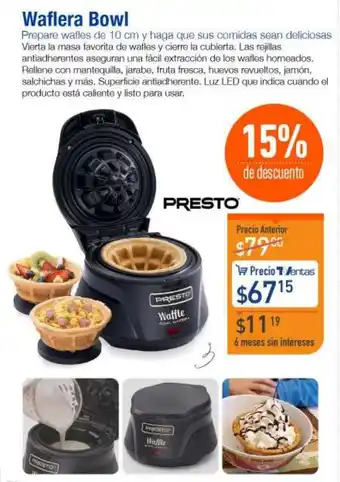 TVentas Presto Waflera Bowl 10cm oferta