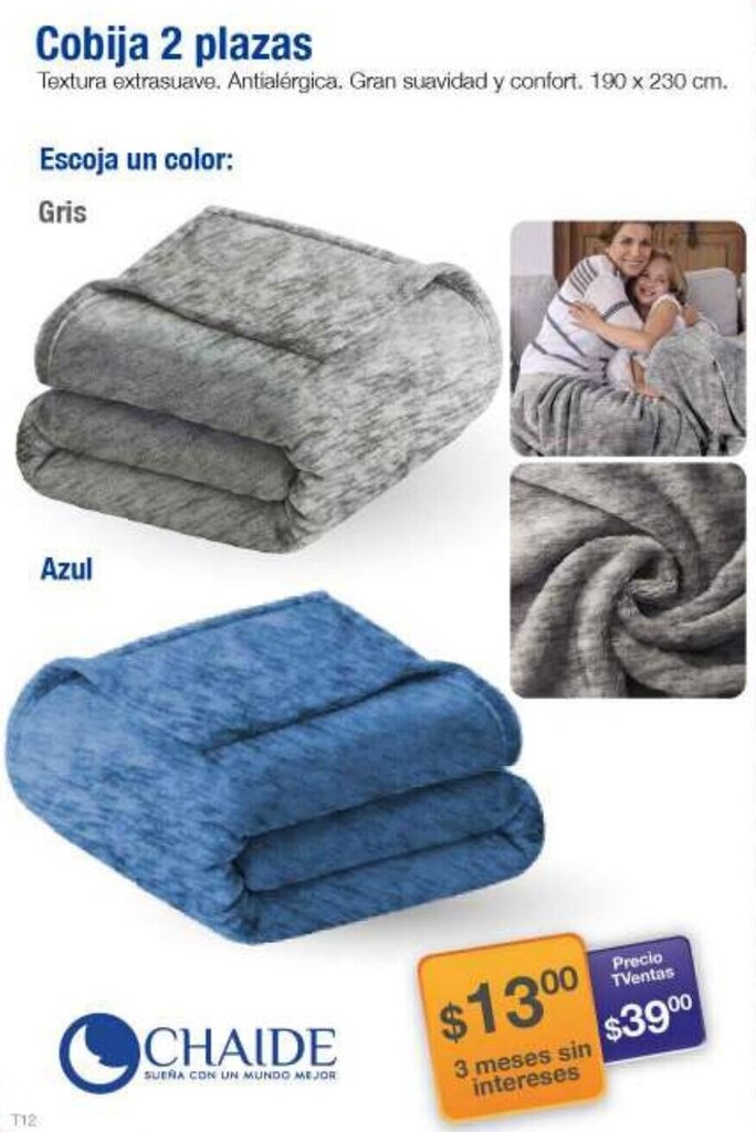 TVentas Chaide Cobija 2 plazas 190 x 230cm oferta