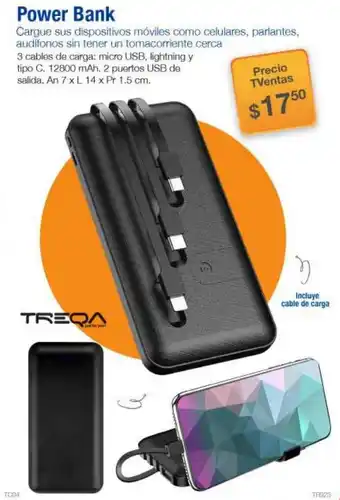 TVentas Treqa Power Bank 7 x 14 x 1.5cm oferta