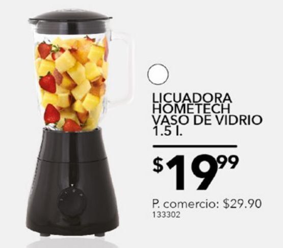 Tia Licuadora hometech vaso de vidrio 1.5lt oferta