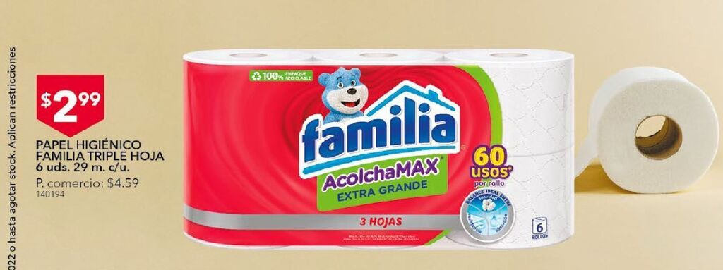 Tia Papel higiénico familia 6un oferta