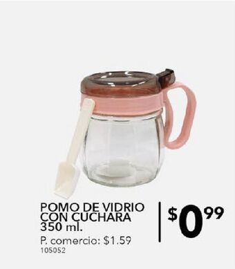 Tia Pomo de vidrio con cuchara 350ml oferta
