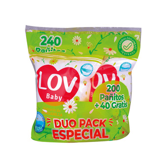 Akí PACK LOV BABY PANITO HUMEDO MANZANILLA 2X120 U 2X120 u oferta