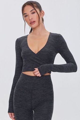 Forever 21 Active surplice crop top oferta