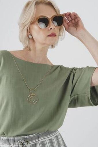 De Prati Blusa unicolor con collar amanda oferta
