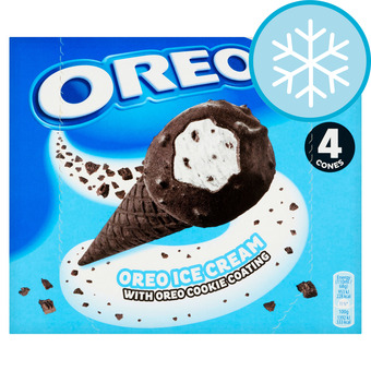 Tesco Oreo Ice Cream Cone With Oreo Cookie Coating 4X110ml offer