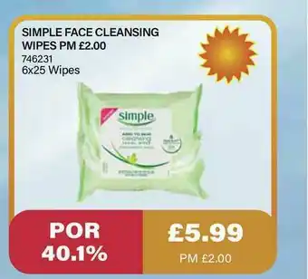 Bestway Simple Face Cleansing Wipes offer