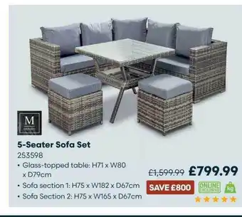 Robert Dyas 5-seater Sofa Set offer