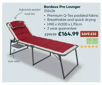 Robert Dyas Bordeux Pro Lounger offer
