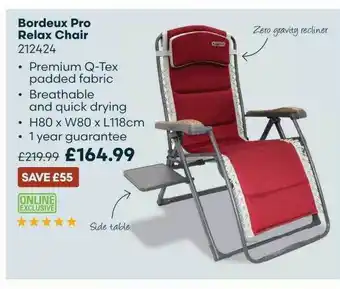 Robert Dyas Bordeux Pro Relax Chair offer