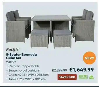 Robert Dyas Pacific 8-seater Bermuda Cube Set offer