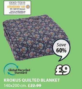 JYSK Krokus Quilted Blanket offer