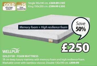 JYSK Gold F30 Foam Mattress offer
