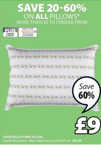 JYSK Tronfjellet Fibre Pillow offer