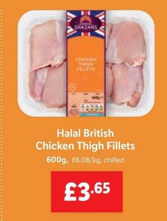 Lidl Halal British Chicken Thigh Fillets offer
