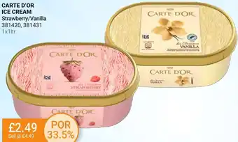 Bestway Carte D'or Ice Cream Strawberry/Vanilla 381420,381431 1x1ltr offer