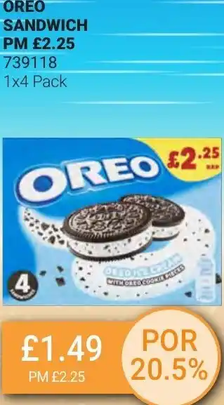 Bestway Oreo Sandwich PM £2.25 739118 1x4 Pack offer