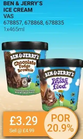 Bestway Ben & Jerry's Ice Cream VAS 678857,678868,678835 1x465ml offer