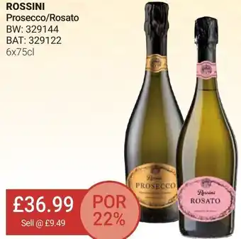 Bestway Rossini Prosecco/Rosato BW: 329144 BAT: 329122 6x75cl offer